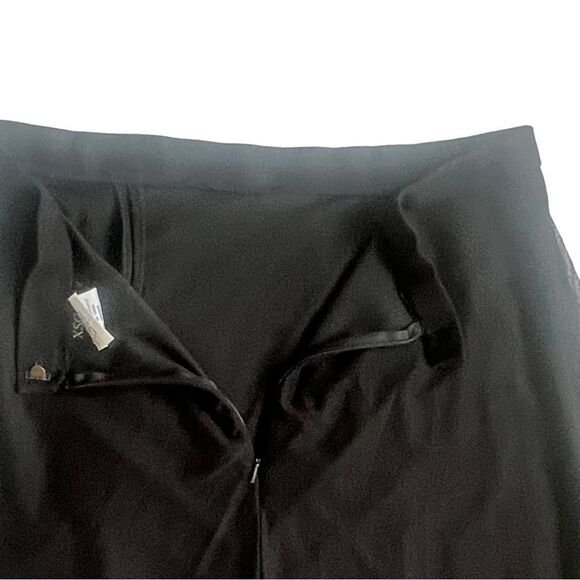 Xscape Women's Black Full Length Formal A Line Full Overlay Lined Skirt sz 12 - Picture 5 of 8